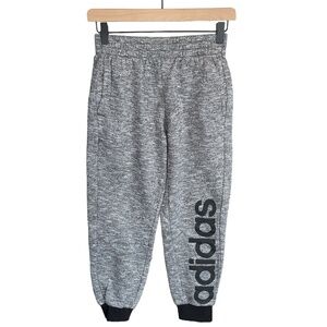 ADIDAS Adidas Athletic Lounge Joggers Heather Gray + Black Logo Sweatpants Comfy